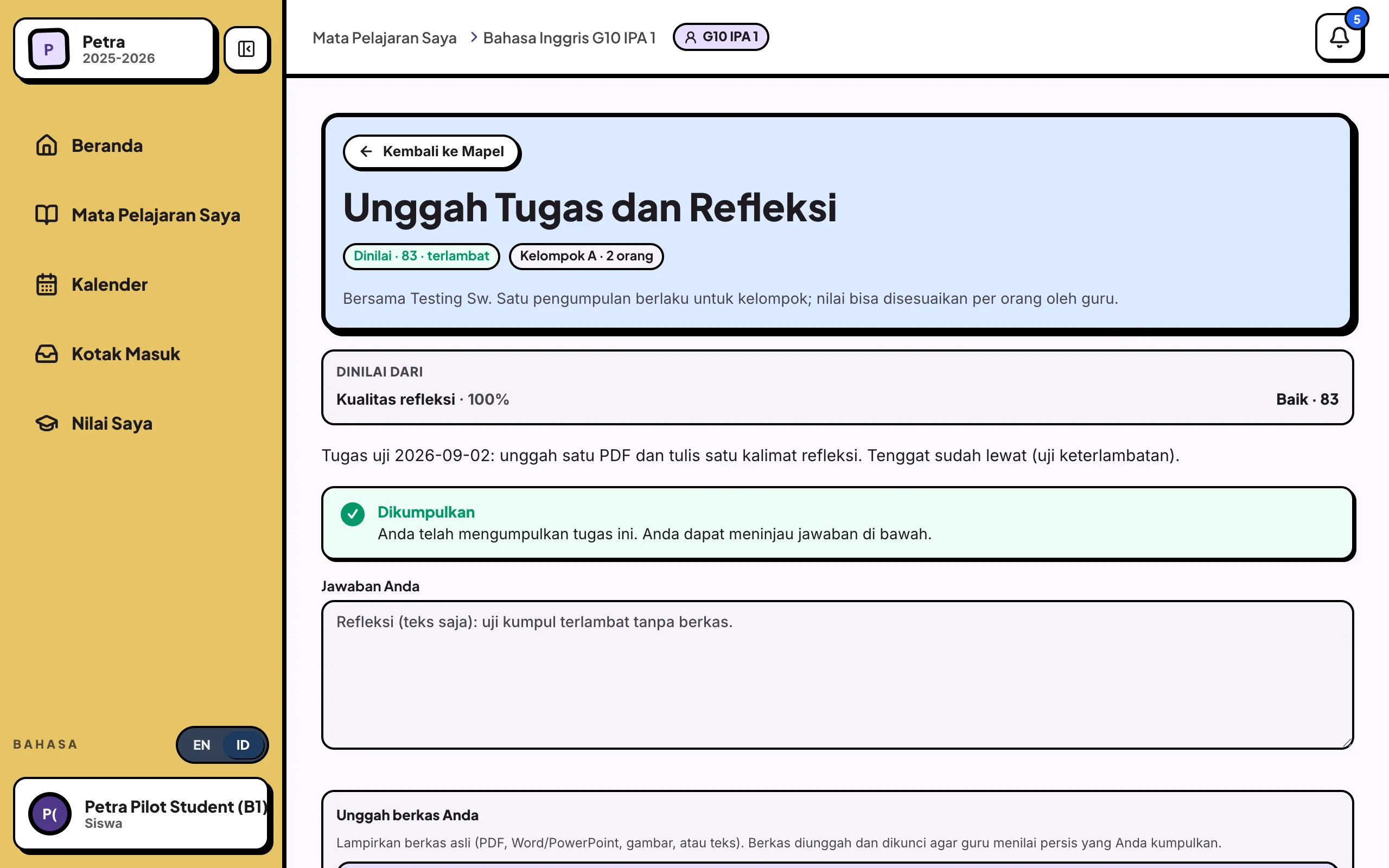 Halaman tugas kelompok dengan tanda Kelompok A · 2 orang dan baris nama anggota