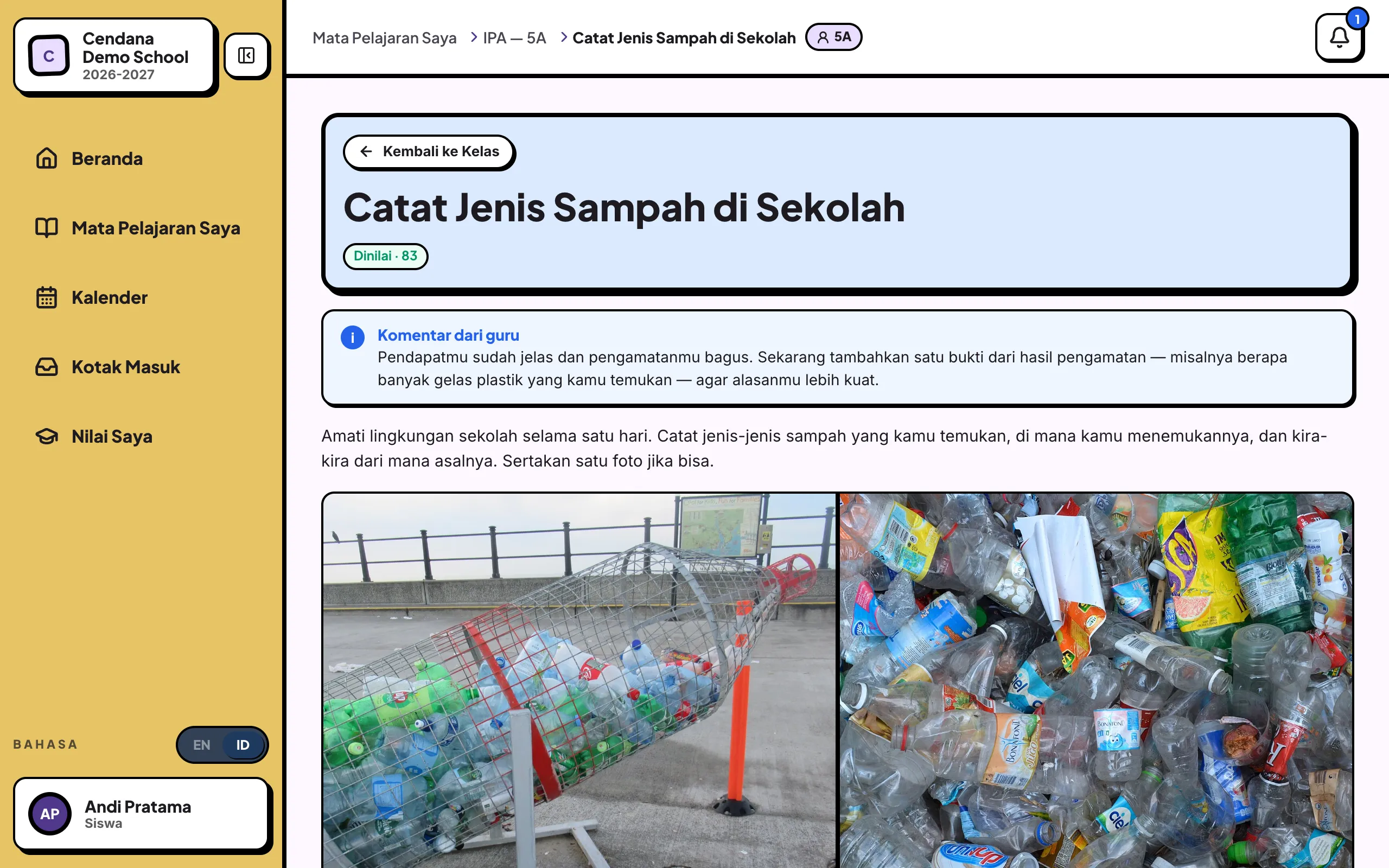 Komentar dari guru